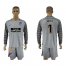 Atletico Madrid #1 Moya Grey Goalkeeper Long Sleeves Soccer Club Jersey