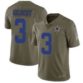 Nike Dallas Cowboys #3 Garrett Gilbert Olive Mens Stitched NFL Limited 2017 Salute To Service Jersey