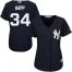 New York Yankees #34 J.A. Happ Navy Blue Alternate Womens Stitched MLB Jersey
