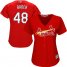 St.Louis Cardinals #48 Harrison Bader Red Alternate Womens Stitched MLB Jersey