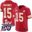 Nike Kansas City Chiefs #15 Patrick Mahomes Red Super Bowl LIV 2020 Team Color Mens Stitched NFL 100th Season Vapor Untouchable Limited Jersey
