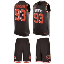 Nike Cleveland Browns #93 B.J. Goodson Brown Team Color Mens Stitched NFL Limited Tank Top Suit Jersey