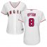 Los Angeles Angels #8 Justin Upton White Home Womens Stitched MLB Jersey