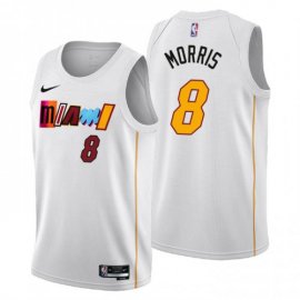 Nike Miami Heat #8 Markieff Morris Mens 2022-23 City Edition NBA Jersey – Cherry Blossom White Mens