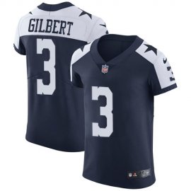 Nike Dallas Cowboys #3 Garrett Gilbert Navy Blue Thanksgiving Mens Stitched NFL Vapor Untouchable Throwback Elite Jersey