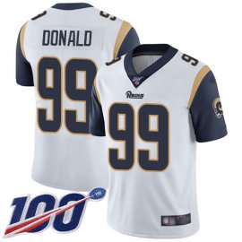 Nike Los Angeles Rams #99 Aaron Donald White Youth Stitched NFL 100th Season Vapor Limited Jersey