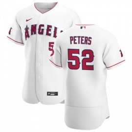Los Angeles Angels #52 Dillon Peters Mens Nike White Home 2020 Authentic Player MLB Jersey