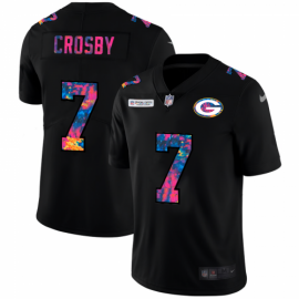 Green Bay Packers #7 Mason Crosby Mens Nike Multi-Color Black 2020 NFL Crucial Catch Vapor Untouchable Limited Jersey