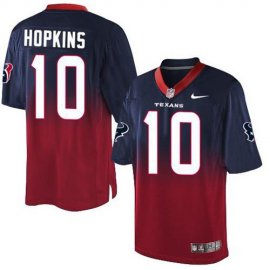 Nike Houston Texans #10 DeAndre Hopkins Navy Blue/Red Mens Stitched NFL Elite Fadeaway Fashion Jersey