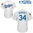 Los Angeles Dodgers #34 Fernando Valenzuela White Cool Base 2018 World Series Stitched Youth MLB Jersey