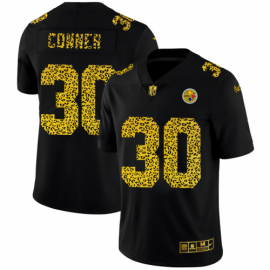 Pittsburgh Steelers #30 James Conner Mens Nike Leopard Print Fashion Vapor Limited NFL Jersey Black