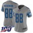 Nike Detroit Lions #88 T.J. Hockenson Gray Womens Stitched NFL Limited Inverted Legend 100th Season Jersey