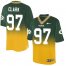 Nike Green Bay Packers #97 Kenny Clark Green/Gold Mens Stitched NFL Elite Fadeaway Fashion Jersey