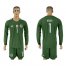 Germany #1 Neuer Army Green Goalkeeper Long Sleeves Soccer Country Jersey