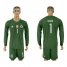 Germany #1 Neuer Army Green Goalkeeper Long Sleeves Soccer Country Jersey
