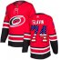 Adidas Carolina Hurricanes #74 Jaccob Slavin Red Home Authentic USA Flag Stitched NHL Jersey