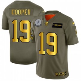 Dallas Cowboys #19 Amari Cooper NFL Mens Nike Olive Gold 2019 Salute to Service Limited Jersey