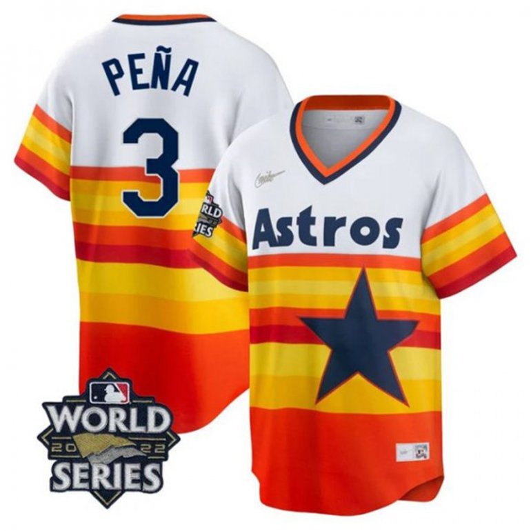 Astros 3 Jeremy Pena Multi Color Nike 2022 World Series Cool Base Jersey Astros 3 Jeremy Pena Multi Color Nike 2022 World Series Cool Base Jersey