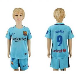 Barcelona #9 Suarez Away Kid Soccer Club Jersey