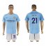 Manchester City #21 Silva Home Soccer Club Jersey