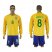 Brazil #8 Augusto Home Long Sleeves Soccer Country Jersey