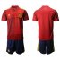Spain Blank Home Soccer Country Jersey