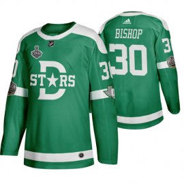 Adidas Dallas Stars #30 Ben Bishop Mens Green 2020 Stanley Cup Final Stitched Classic Retro NHL Jersey