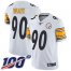 Nike Pittsburgh Steelers #90 T. J. Watt White Youth Stitched NFL 100th Season Vapor Limited Jersey