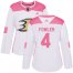 Adidas Anaheim Ducks #4 Cam Fowler White/Pink Authentic Fashion Womens Stitched NHL Jersey