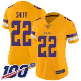 Nike Minnesota Vikings #22 Harrison Smith Gold Womens Stitched NFL Limited Inverted Legend 100th Season Jersey