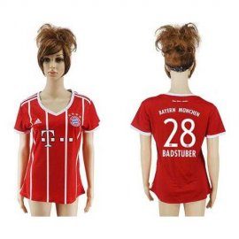 Womens Bayern Munchen #28 Badstuber Home Soccer Club Jersey