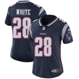 Nike New England Patriots #28 James White Navy Blue Team Color Womens Stitched NFL Vapor Untouchable Limited Jersey