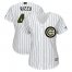 Chicago Cubs #44 Anthony Rizzo White(Blue Strip) 2018 Memorial Day Cool Base Womens Stitched MLB Jersey