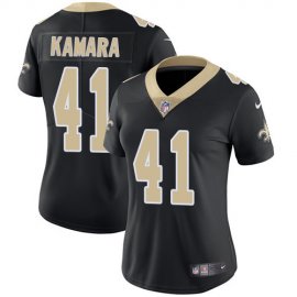 Nike New Orleans Saints #41 Alvin Kamara Black Team Color Womens Stitched NFL Vapor Untouchable Limited Jersey