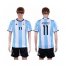 Argentina #11 Aguero Home Soccer Country Jersey