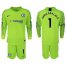 Chelsea #1 Arrizabalaga Shiny Green Goalkeeper Long Sleeves Soccer Club Jersey
