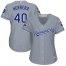 Kansas City Royals #40 Kelvin Herrera Grey Road Womens Stitched MLB Jersey