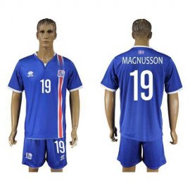 Iceland #19 Magnusson Home Soccer Country Jersey