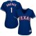 Texas Rangers #1 Elvis Andrus Blue Alternate Womens Stitched MLB Jersey