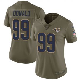 Nike Los Angeles Rams #99 Aaron Donald Olive Womens Stitched NFL Limited 2017 Salute to Service Jersey