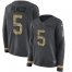 Nike Baltimore Ravens #5 Joe Flacco Anthracite Salute to Service Womens Stitched NFL Limited Therma Long Sleeve Jersey