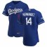 Los Angeles Dodgers #14 Enrique Hernandez Mens Nike Royal Alternate 2020 World Series Champions Authentic Player MLB Jersey
