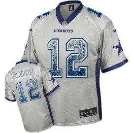 Nike Dallas Cowboys #12 Roger Staubach Grey Mens Stitched NFL Elite Drift Fashion Jersey