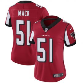 Nike Atlanta Falcons #51 Alex Mack Red Team Color Womens Stitched NFL Vapor Untouchable Limited Jersey