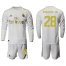 Real Madrid #28 Vinicius Jr. White Home Long Sleeves Soccer Club Jersey