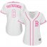Boston Red Sox #8 Carl Yastrzemski White/Pink Fashion Womens Stitched MLB Jersey
