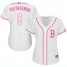Boston Red Sox #8 Carl Yastrzemski White/Pink Fashion Womens Stitched MLB Jersey