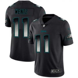 Nike Philadelphia Eagles #11 Carson Wentz Black Mens Stitched NFL Vapor Untouchable Limited Smoke Fashion Jersey