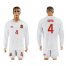 Spain #4 Bartra White Away Long Sleeves Soccer Country Jersey