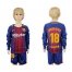 Barcelona #18 Jordi Alba Home Long Sleeves Kid Soccer Club Jersey